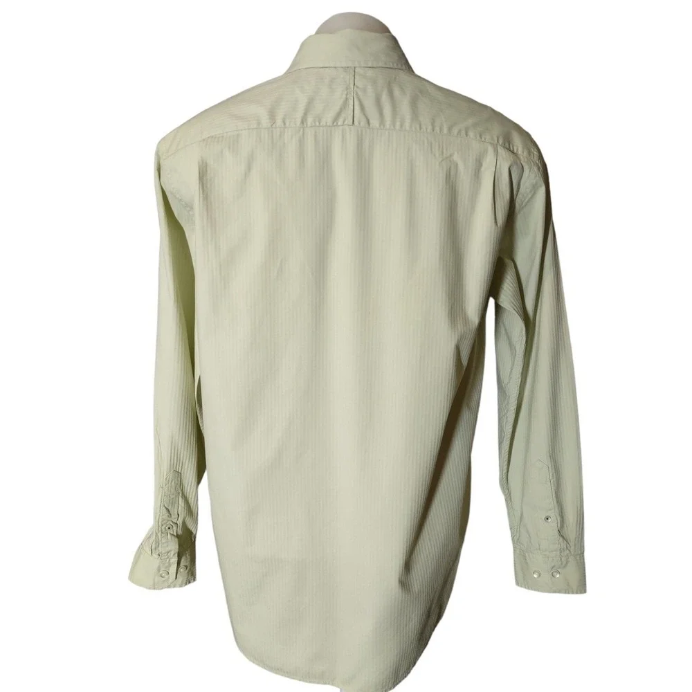 Banana Republic Shirt Mens Large Norm Core Light Green Classic Fit Stripe Office